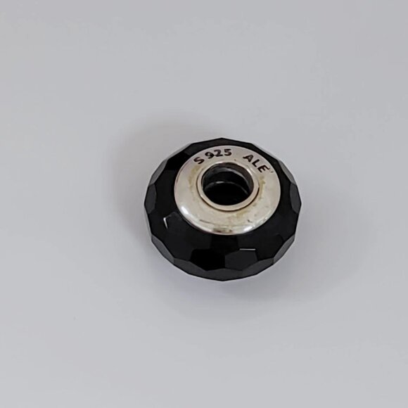 Pandora Fascinating Black Faceted Murano Glass Bead Charm S925 ALE - Picture 3 of 4
